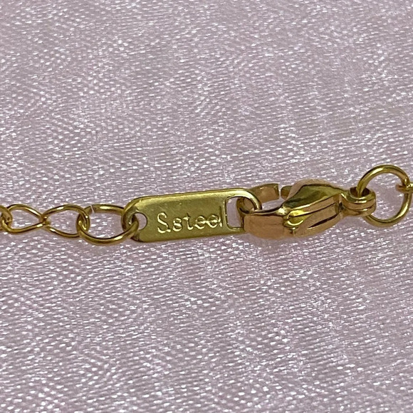 Titanium Steel 18K Gold  Rhinestones Necklace Pendant Geometric - Picture 5 of 9